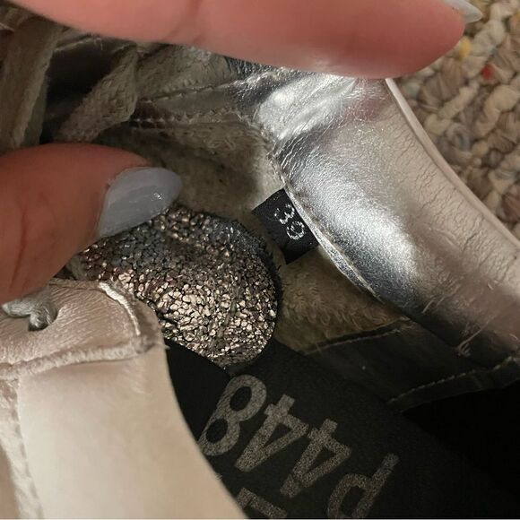 P448 John Leather Shoes White Copper Low Top Lace Casual Sneaker- Size 39 (9) - Picture 9 of 10